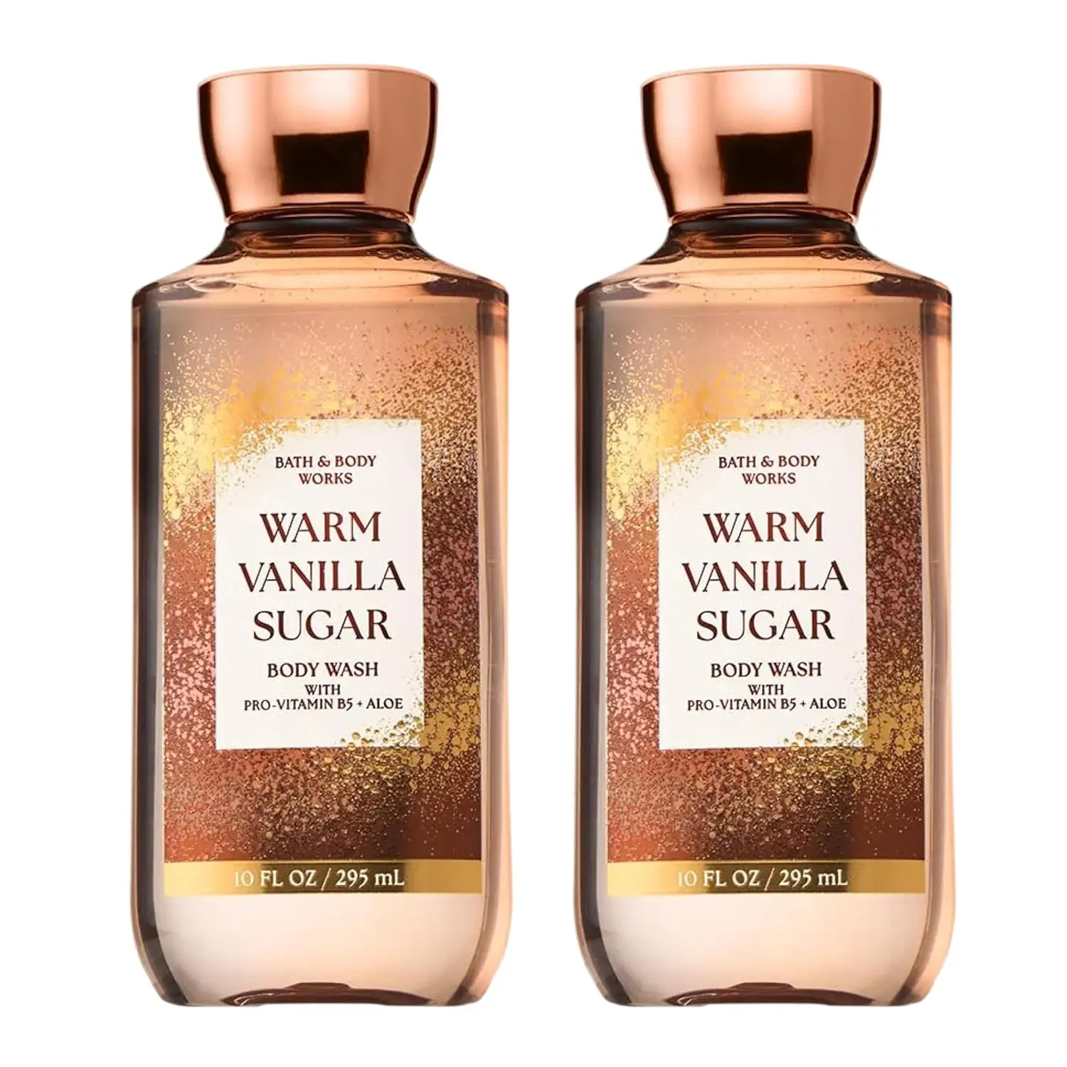 Bath & Body Works Warm Vanilla Sugar Body Wash, Nourishing Cleanser with Pro-Vitamin B5 & Aloe, Sparkling and Sweet Scent, Gentle for Daily Use, 10 fl oz - 2 Pack
