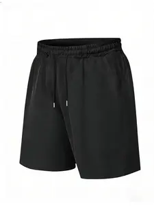 Men's Sport Shorts Summer Casual Drawstring Elastic Waist Lightweight Breathable Gym Training Running Beach Daily Wear Pocketed Knit Shorts