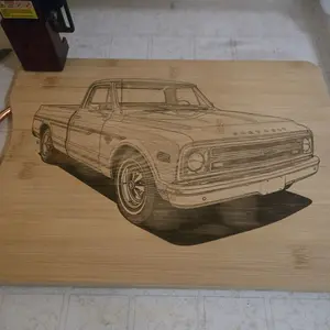0s Chevy C10 premium Cutting Board with Detailed Engraving for Retro Car Enthusiasts
