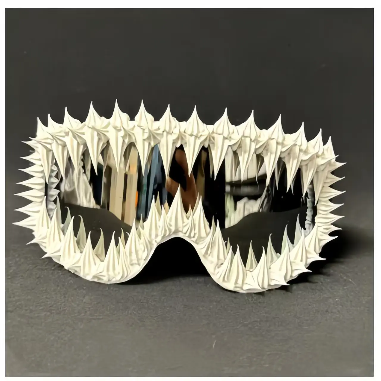 Punk Venom Style Snow Ski Goggles with Adjustable Elastic Strap Handmade Random Effect Unisex Outdoor Sports Eyewear for Men & Women