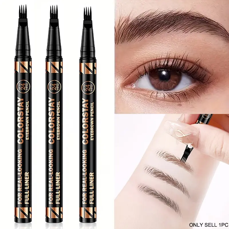 Long-lasting waterproof four-claw cosmetic eyebrow pencil, sweat-proof and anti-smudge, three-color optional, natural simulation water eyebrow pencil, Precisely Sculpted Brows, Eyebrow makeup products, Brow Enhancer