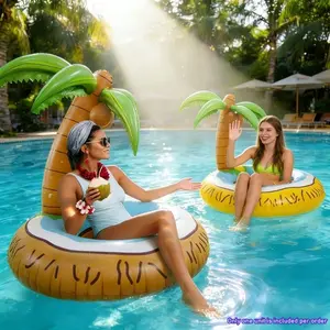 Inflatable Palm Tree Pool Float, Water Hammock with Backrest, Oversized Floating Lounger Bed, Durable Summer Swim Floatie — Perfect for Pool, Lake, and Beach Vacation Relaxation