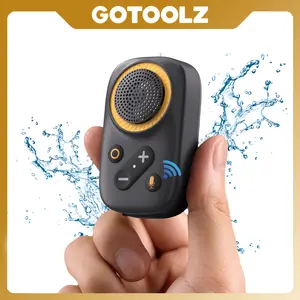 GOTOOLZ Wearable Bluetooth Speaker Bluetooth 5.4 Clip On Wireless Speaker with Mic TWS Function 12Hrs Playtime IPX5 Waterproof Mini Portable Speakers for Outdoor Biking Running Audio Smartphone Weatherproof Loudspeaker System Compact