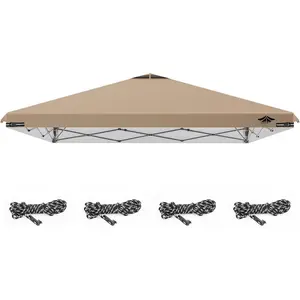 10x10ft Replacement Canopy Top with Air Vent,  & UV Protection Canopy Tent Top Cover for Straight  Canopy Frame - for Outdoor, Patio, Event, Trade Show (Khaki, 10x10ft)