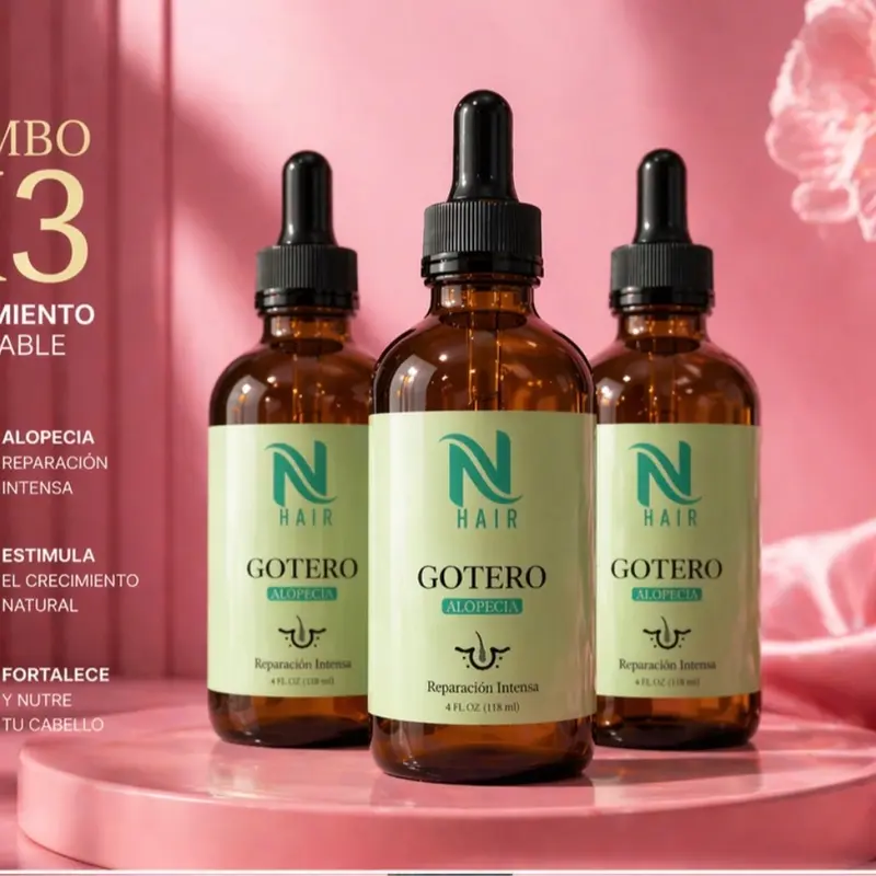 NhAir Alopecia Trio Non-Toxic Haircare Liquid Serums (3-Pack) - Biotin & Vitamin C Rich Thickening Formula, Hair Fall Help, Hair Loss Support, Strengthening Serums & Essences for Growth, Nourishment & Youth Support