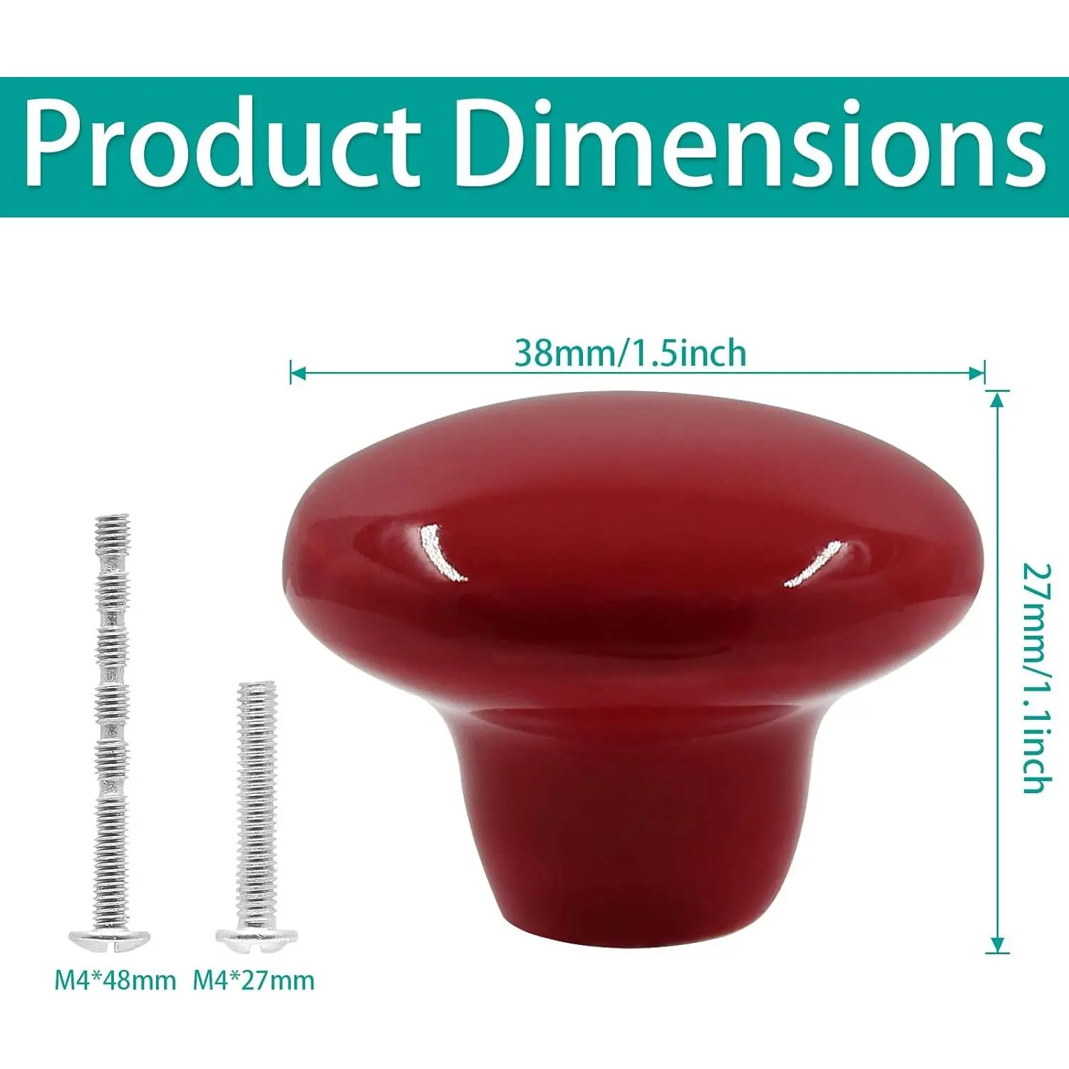 10Pcs Cabinet Ceramic Knobs, 1.5Inch/ 38mm Red Cute Drawer Knobs Round Dresser  Knob Pull Handles with Screws for Cupboard, Wardrobe, Kitchen, Bedroom,  Door, Kids' Room - TikTok Shop