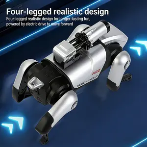 Electronic Robot Wolf Pet Toy, Remote Control Robot Dog with LED Eyes & Weapon Accessories, Futuristic STEM Toy for Boys 8-12, Great Birthday Gift