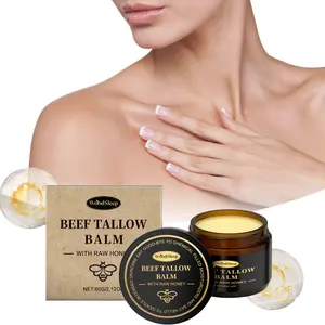 Organic Grass-Fed Beef Tallow Balm with Raw Honey - Handmade All-Natural Moisturizer for Soft, Smooth, Radiant Skin