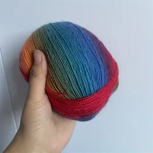 Artistic Projects] Nordly's Soft Rainbow Wool Yarn, 500m - Vibrant Gradient Colors for Crochet & Knit Projects, 100g - Ideal for DIY Crafts, J-Type Fiber Blend, Crafting Yarn|Floral Crochet Pattern|Nylon Wool Blend, Yarn Crochet