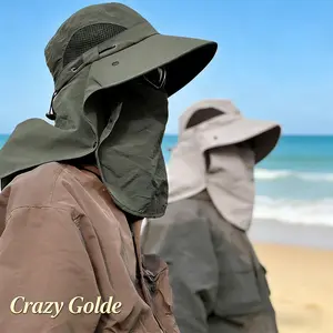 Spring/Summer Integrated Face & Neck Protection Sun Hat — 2026 Fisherman-Style Outdoor Hat for Hiking & Fishing (All-in-One Face, Neck, and Sun Protection)-Detachable Face Mask / Full Sun Protection
