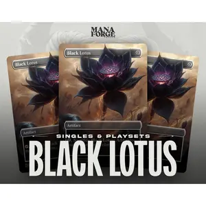 Black Lotus Proxy – Borderless Custom Art MTG Card | Singles or Playset for Commander, Featuring Iconic Design, High-Resolution Printing