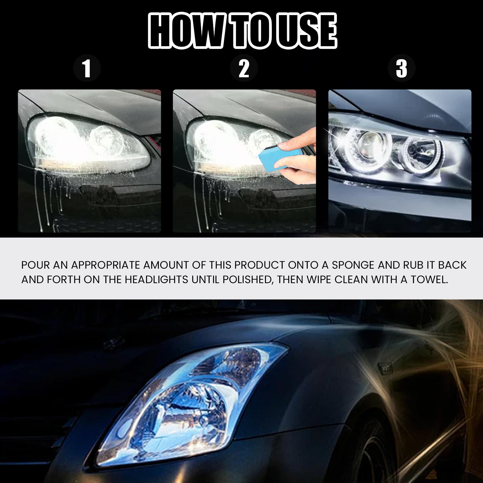 Car Headlight Lens Restoration Kit  Removes Scratches Oxidation and Yellowing Polishing & Sealing Compound for Crystal Clear Shine