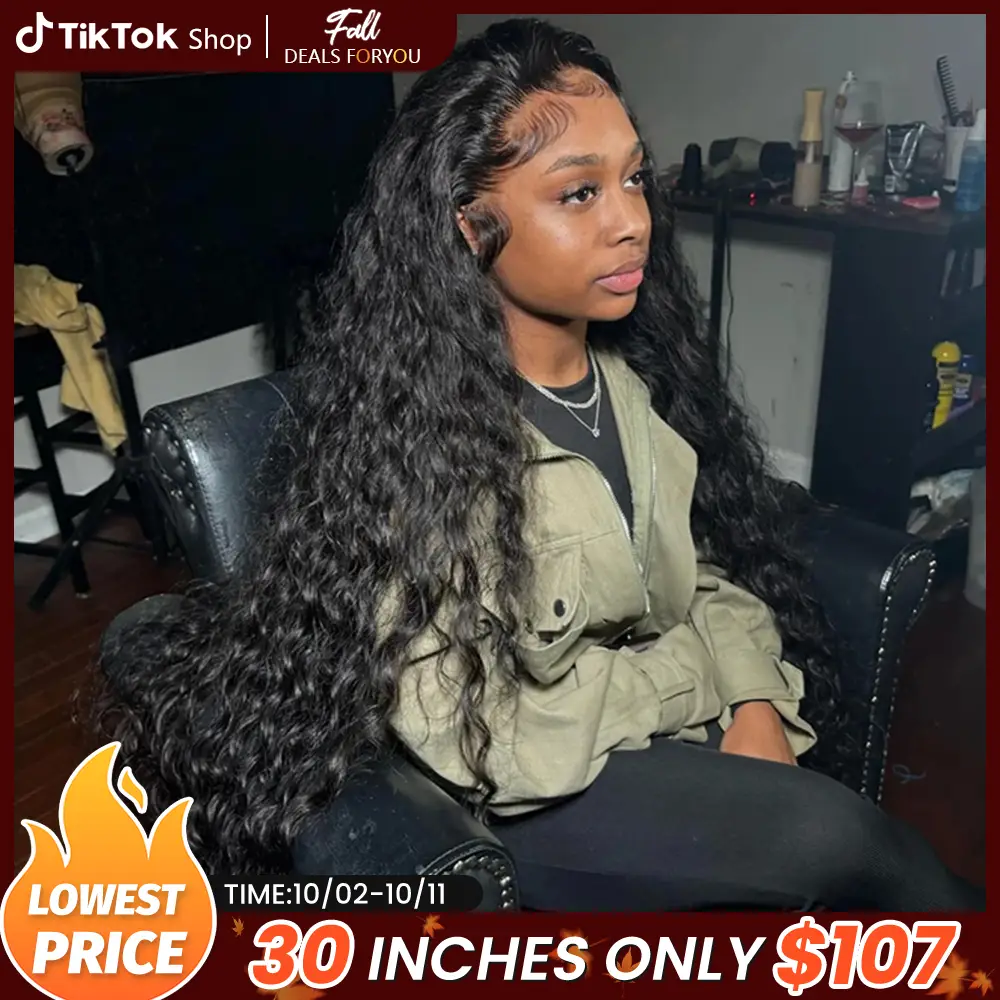 Bling Hair Deep Wave Lace Front Wig 4x4/13x4/13x6 Water Wave HD Transparent Lace Frontal Human Hair Wigs For Women 180% Density Sale Clearance FallFre