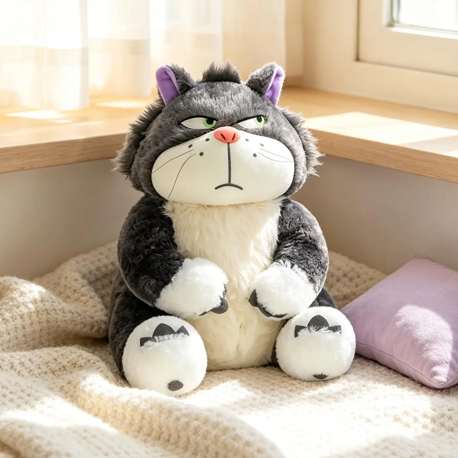 Creative Cartoon Angry Expression Lucifer Cat Stuffed Plushie, Soft Cute Animal Toy, Sweet Gift for 6-8 Years Kids (Holiday & Birthday Occasions)