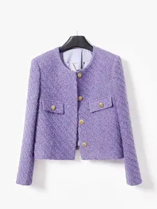 Stylish Women's Tweed Short Jacket, Chic Lightweight Fashion Outerwear for Contemporary Looks, Elevate Your Wardrobe with Luxury Style