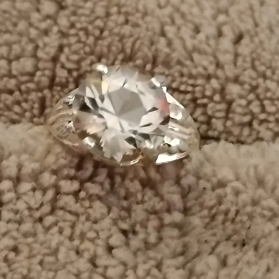 Morganite Crystal. sterling silver.   Eden