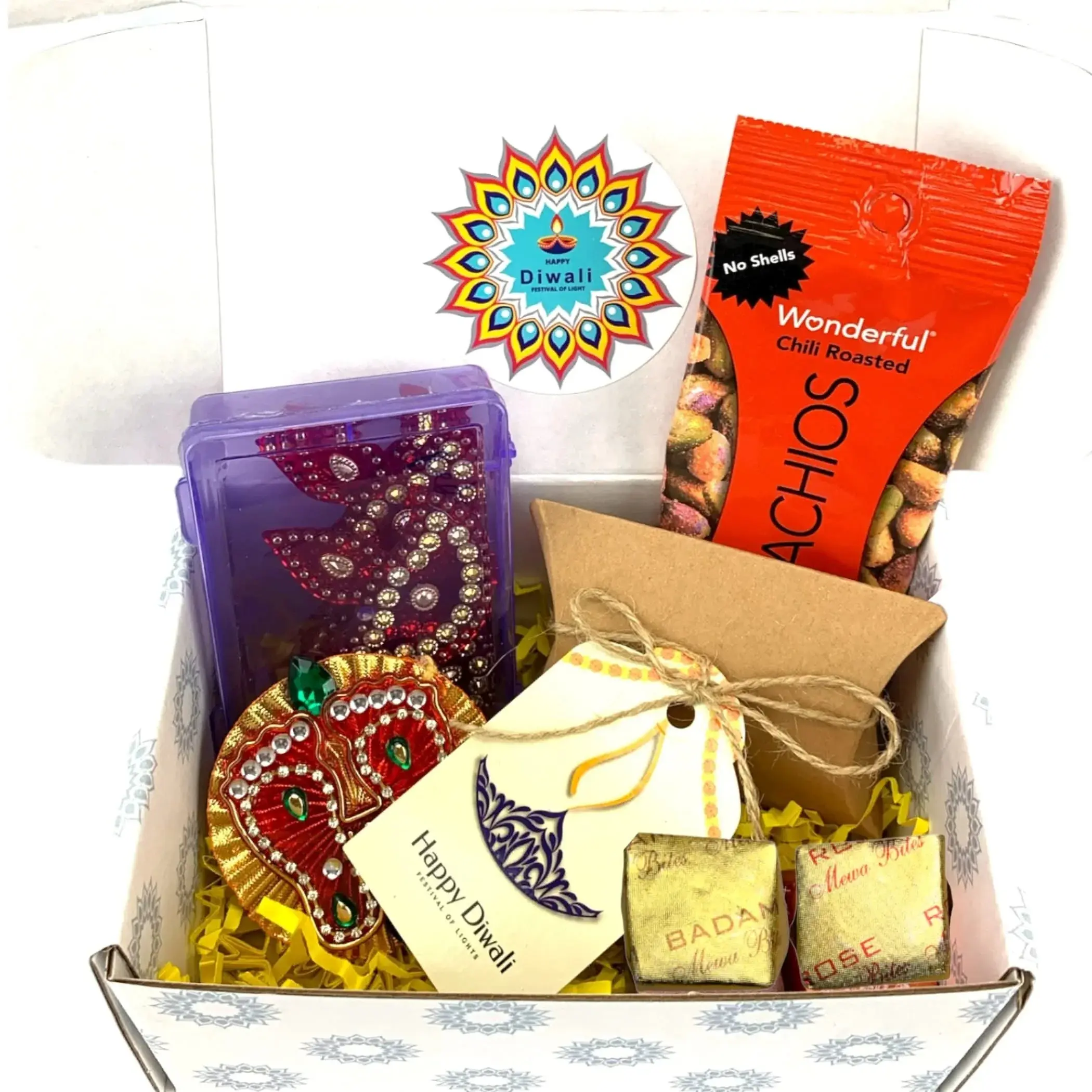 Celebrate Diwali with Cherished Elegance | Personalized Diwali Gift Hamper with Acrylic Rangoli & Laxmi Feet | Festive Corporate & Family Gifts