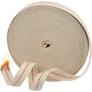 Oil Lamp Wicks 33 Feet Roll 3/4 inch Oil Wick for Lamps Cotton Lantern Kerosene Wick Replacement with Genuine Red Stitch