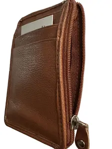 Tan, Pocket Wallet RFID Blocking Thin Leather Card Case with Gift Box