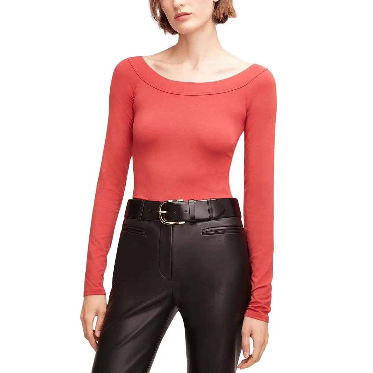 Rebecca Taylor Garnet Long Sleeve Boatneck Top Size XS Fit Shirts Spandex Womenswear