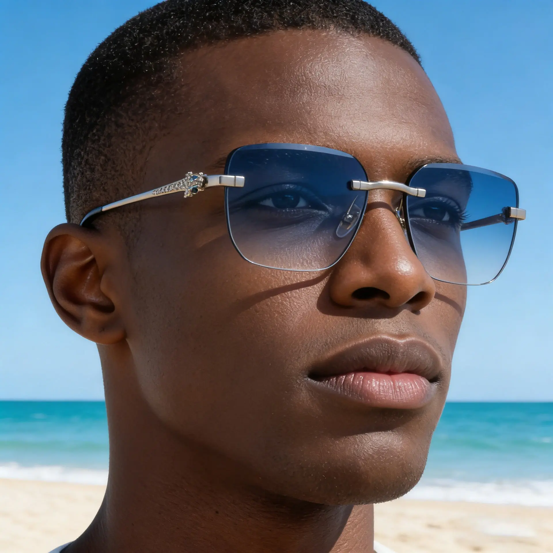 Fashionable Square Rimless Sunglasses For Men