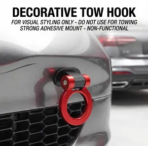 Decorative Tow Hook for Car, Cool Alloy Ring Tow Hook Decor, Easy Installation Car Exterior Accessory, Unique Auto Styling Charm for Truck SUV (Not for Towing), Must-Have Car Trendy Upgrade