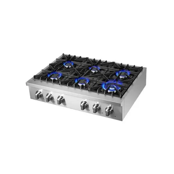 FORNO Cossato 36" Gas Rangetop with 6 Sealed Burners in Stainless Steel