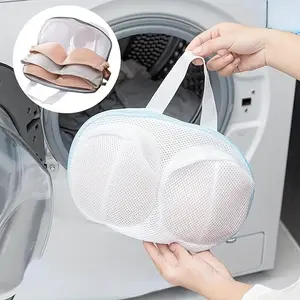 2/3pcs of Bra Washing Bags for Laundry, Large Bra Washing Bags for Washing Machines, Suitable for All Cups Anti-Deformation Bra Washing Bags, Underwear Bags for Washing Delicate Zippers (Gray, Blue), Laundry Bags