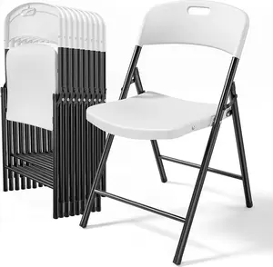 【Summervibes】10/6/4/2-Pack Plastic Folding Chairs, Portable Seat with Sturdy Steel Frame for Indoor & Outdoor Use, Perfect for Banquet, Party, Wedding, Office, and Camping