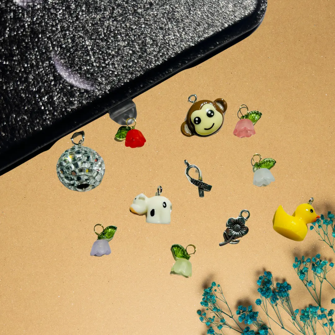 Dust Plug Charms | USB-C & Lightning Connectors | Accessory for E-Readers, Phones, Tablets