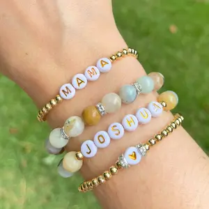 Personalized Beaded Name Bracelet - Gift for Friends, Coworkers, Mom, Aunt - Personalized Word Bracelet