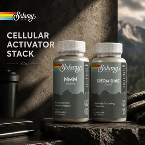 Solaray Cellular Activator Stack - NMN 500mg + Spermidine - Healthy Aging, Cellular Energy & Wellness Support