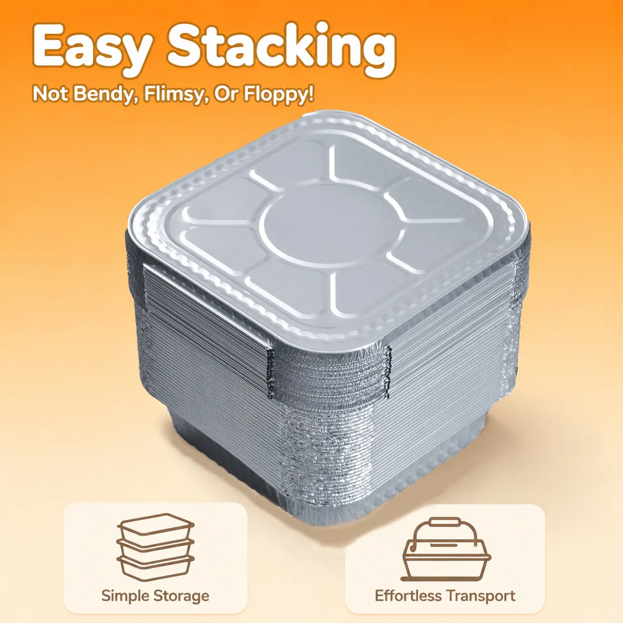 30 Pack 8x8 Aluminum Pans with lid, Disposable Foil Baking Pans | Heavy-Duty Aluminum Foil Pans for Baking, Cooking, Heating, Storing & Meal Prepping - Oven, Freezer & Grill Safe