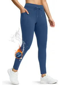 G Gradual Women's Leggings Fleece-lined Winter High-Waisted Water Resistant Warm Thermal Hiking Ski Walking Running Workout Gym Sportswear Bottoms with Pockets for Women