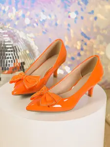 Women's Professional Pointed Toe High Heels, Elegant Office & Formal Shoes, Glossy PU Leather Upper, Comfortable Rubber Sole, Perfect for Business