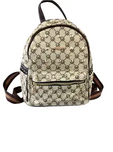 Studded Logo Print Mini Backpack