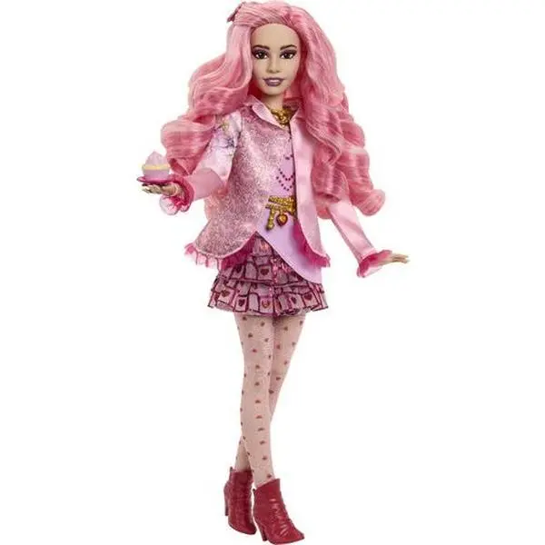 Disney Descendants: The Rise of Red Bridget Young Queen of Hearts Fashion Vinyl Figure Collectible - Vinyl Paper Doll with Charming Outfit, Cupcake & Hairclip