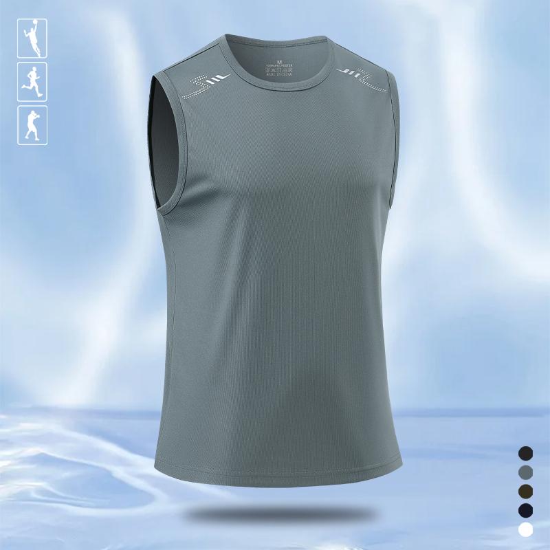 4PCS, Men's Graphic Athletic Tank Tops, Moisture Wicking Quick-Drying Gym Training Vest, Summer Sports Activewear Performance Muscle Shirts