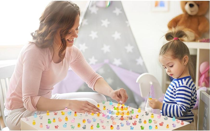 80 Pcs Mini Resin Ducks, Tiny Duck Animals Figures to Hide Plastic Glitter Little Ducks Glow in The Dark for Fairy Garden Dollhouse Miniature Landscape Fish Tank Aquarium Decor