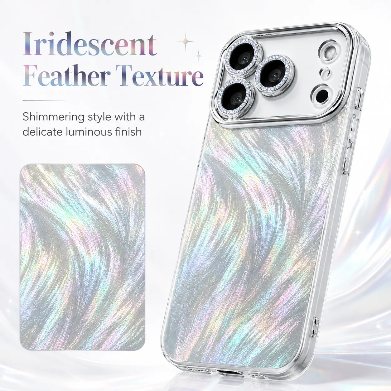 Luxury Glitter Finish Magnetic TPU Flexible Shell Protective Smartphone Case - Hard Casing for iPhone 17 Air,17,16,16 Plus,15,14,13,12,11 Pro Max Cellphone Multi-Model Accessories, Magnetic Align