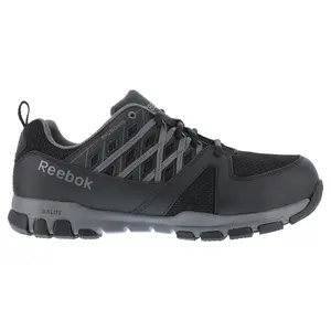 Reebok Work Mens Sublite Slip Resistant Soft Toe  Work Safety Shoes Casual - Black
