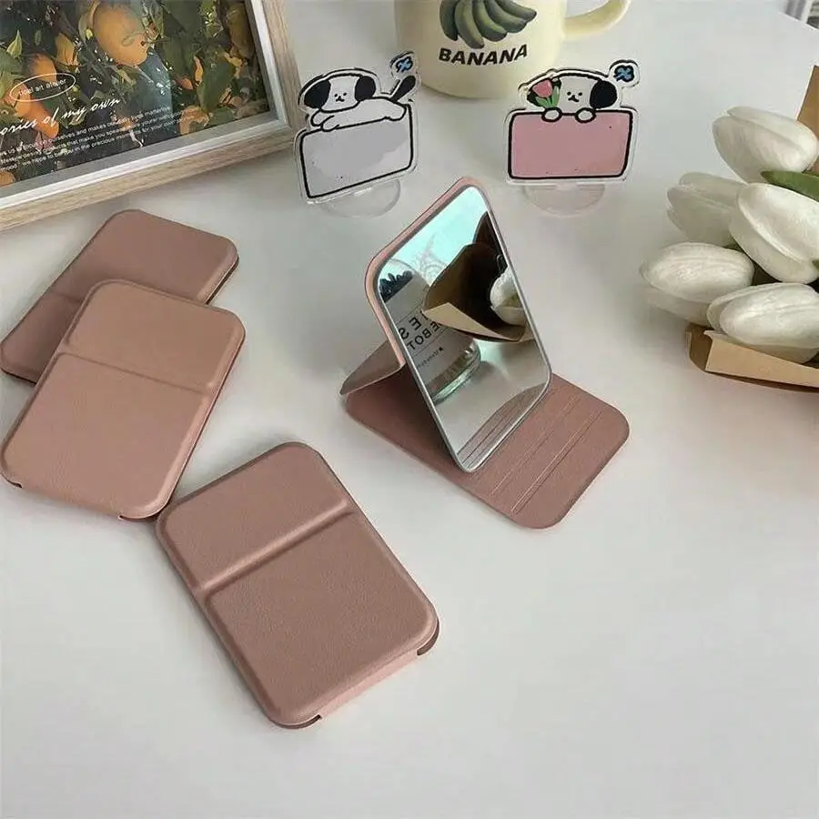 Portable Folding Makeup Mirror, Handheld Mini Mirror, Carry-on Dressing Mirror, Student Dormitory Desktop Makeup Mirror