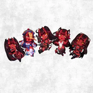 Lovely Devil Girl Meru Wall Sticker – Trendy Anime-Inspired Decal, Exquisite High-Quality Graphic for Bedroom, Kitchen, or Cupboard Decoration, Cute and Stylish Home Aesthetic Decor