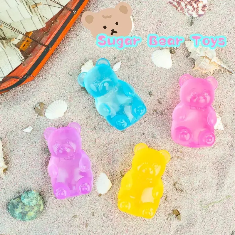 Adorable animal-shaped maltose stress-relieving toy - available in multiple colors - Sensory stress-relieving soft ball for adults and children, party gift squeeze toy, anti-anxiety hand pressure reliever, cute bear-shaped stress-relieving squeeze toy