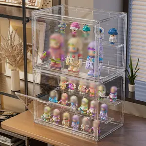 Museum-Grade Display Cabinet: 4-Shelf Acrylic Case with Magnetic Doors. Heavy Duty, No Assembly Required. for Retail & Premium Collectibles