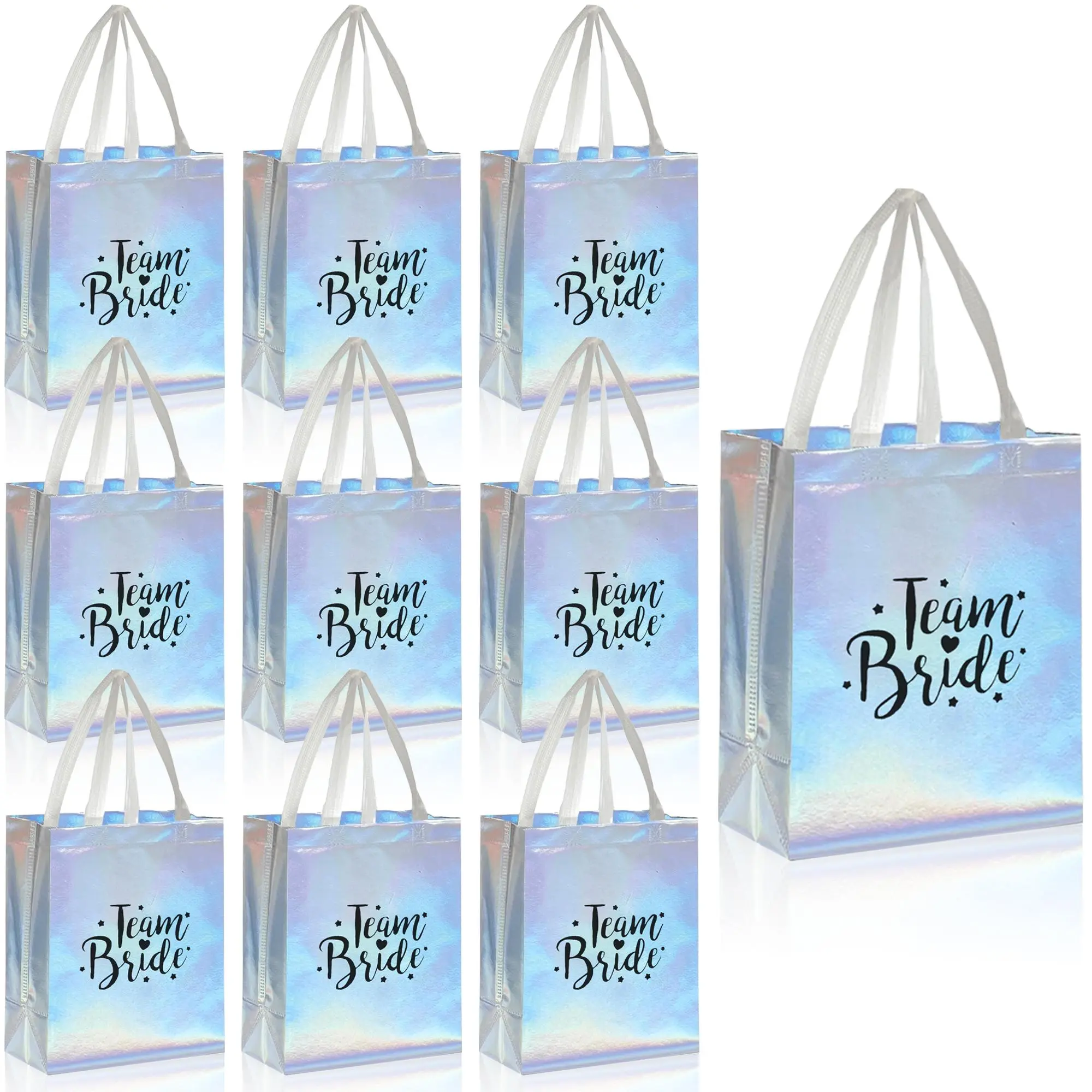 Team Bride Gift Bag, 10pcs/set Gift Wrapping Bag with Handle, Gift Packaging Supplies, Party Gift Packs for Wedding Party Bridal Shower Wedding Souvenir, Gift Wrap Bags, Party Favors Bag, Gift Bags with Handles