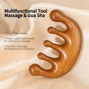 Sandalwood Massage and Gusha Tool - Tension Relieves & Muscles Loosens, All Hair Types Body Care Smooth Body Care Smooth Traditional Gentle Scalp Stimulator Relaxation Aid