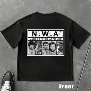N.W.A Narcos With Attitude T-Shirt, Norteños With Attitude T-shirt– Lalo Mora & Chalino Graphic Tee, Unisex Streetwear Top for Men & Women, Fashion Cotton, Full Sizes, Full Colors, For Men, For Women
