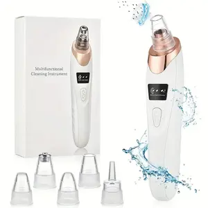 Portable Electric Facial Cleansing Device with 5 Heads, LED Display, Rechargeable Battery, Perfect Gift for Women, Home Use, Facial Cleansing Instrument