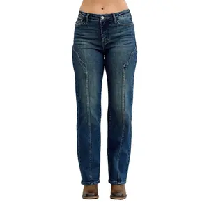 Judy Blue Dusty Trails Mid Rise Straight Leg Jeans Regular & Plus Sizes